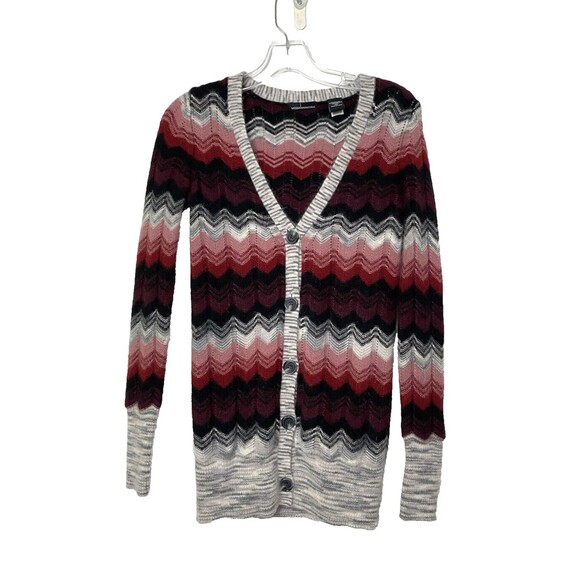 Moda International Grandma Cardigan Sweater Size XS Chevron Wool Rabbit Hair - Picture 1 of 14
